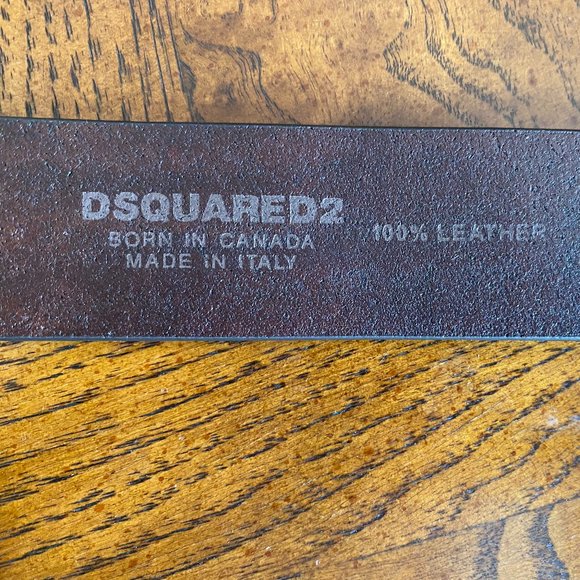 Brand New With Tags DSQUARED2 Plaque Leather Men's Belt - Picture 10 of 12